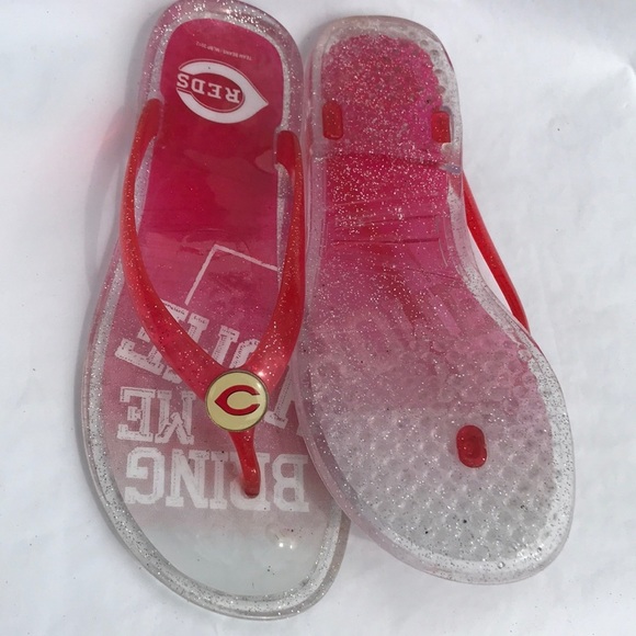 Cincinnati Reds Hard Jelly Flip-Flops Size 5/6 - Picture 6 of 6
